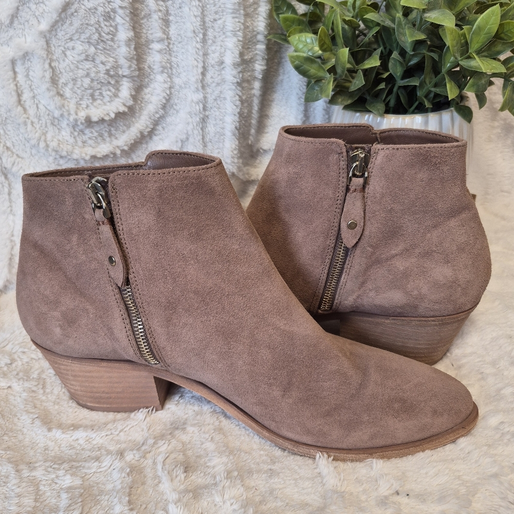Thursday Boot Co Downtown Ankle Boot Rose Brown Suede Zip Up Western Boho Sz 10 - Picture 7 of 13